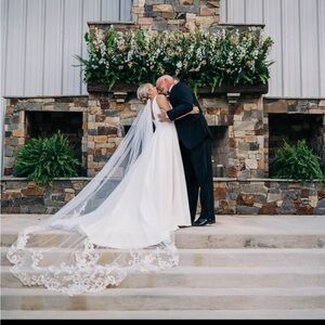 Elegant White Wedding Dress with Veil